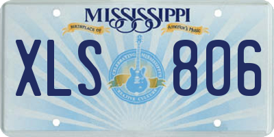 MS license plate XLS806