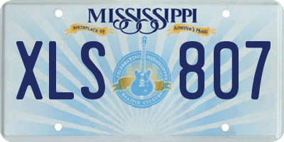 MS license plate XLS807