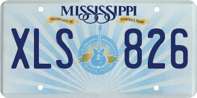 MS license plate XLS826