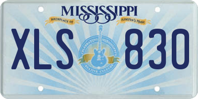 MS license plate XLS830