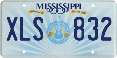 MS license plate XLS832