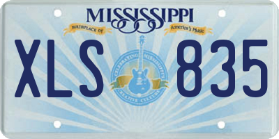 MS license plate XLS835