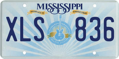 MS license plate XLS836