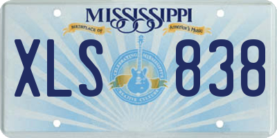 MS license plate XLS838