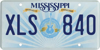 MS license plate XLS840