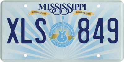 MS license plate XLS849