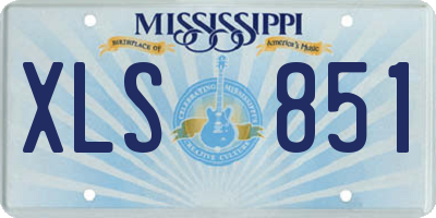MS license plate XLS851