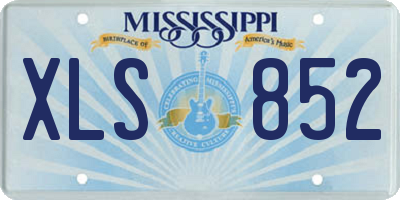 MS license plate XLS852
