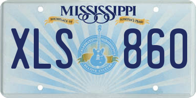 MS license plate XLS860