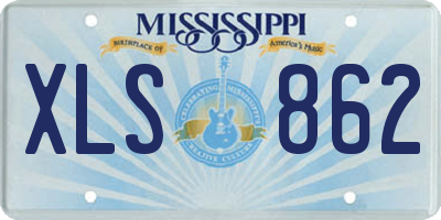 MS license plate XLS862