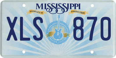 MS license plate XLS870