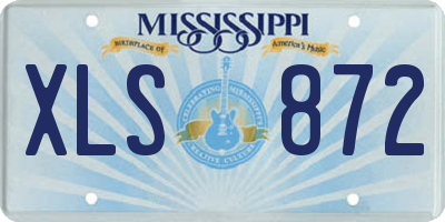 MS license plate XLS872