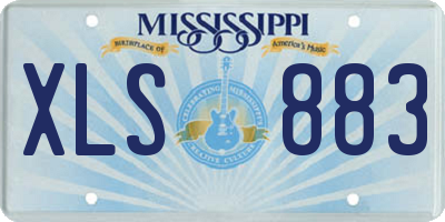 MS license plate XLS883