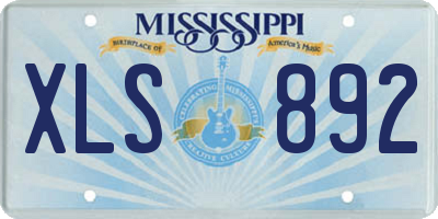 MS license plate XLS892