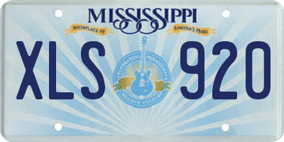MS license plate XLS920