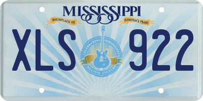 MS license plate XLS922