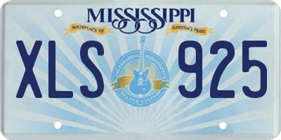 MS license plate XLS925