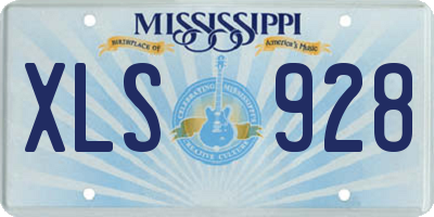 MS license plate XLS928
