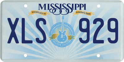 MS license plate XLS929