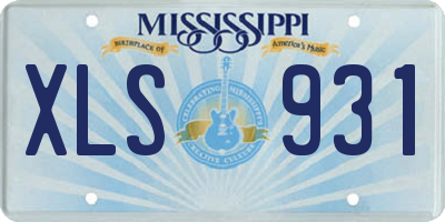 MS license plate XLS931