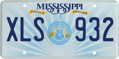 MS license plate XLS932