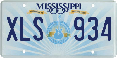 MS license plate XLS934