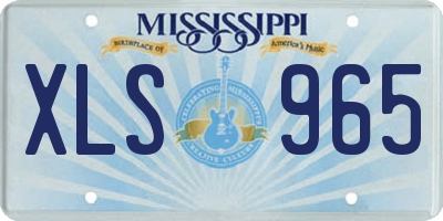 MS license plate XLS965