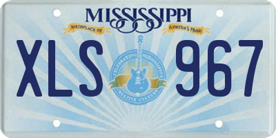 MS license plate XLS967