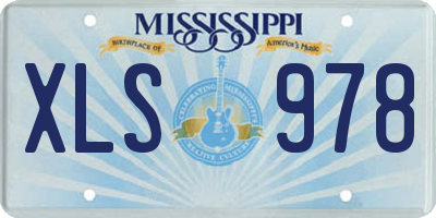 MS license plate XLS978