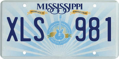 MS license plate XLS981