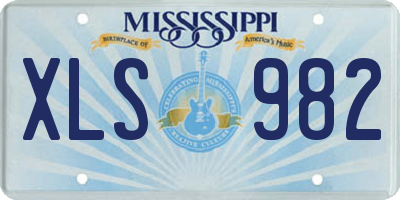 MS license plate XLS982