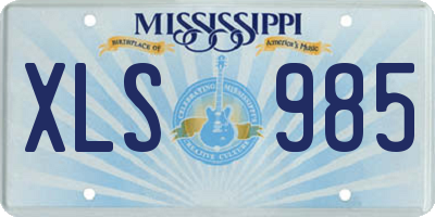 MS license plate XLS985