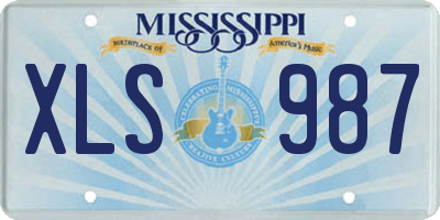 MS license plate XLS987
