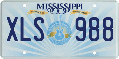 MS license plate XLS988