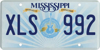 MS license plate XLS992