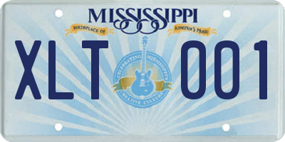 MS license plate XLT001