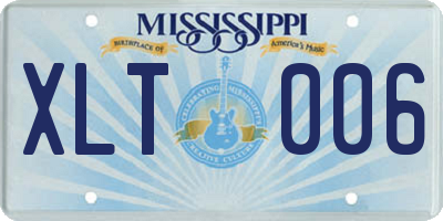 MS license plate XLT006