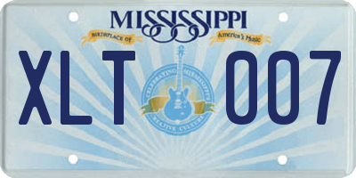MS license plate XLT007
