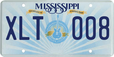 MS license plate XLT008