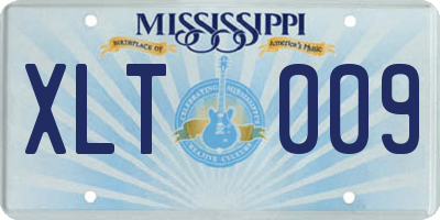 MS license plate XLT009
