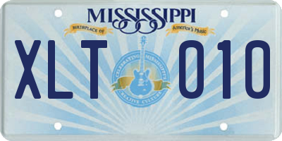 MS license plate XLT010