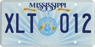 MS license plate XLT012