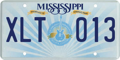 MS license plate XLT013