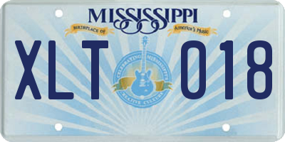 MS license plate XLT018