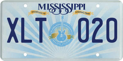 MS license plate XLT020