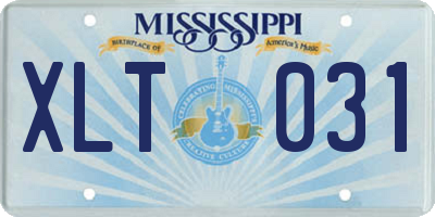 MS license plate XLT031