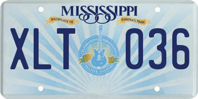 MS license plate XLT036