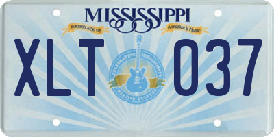 MS license plate XLT037