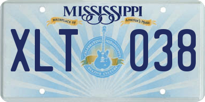 MS license plate XLT038