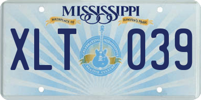 MS license plate XLT039